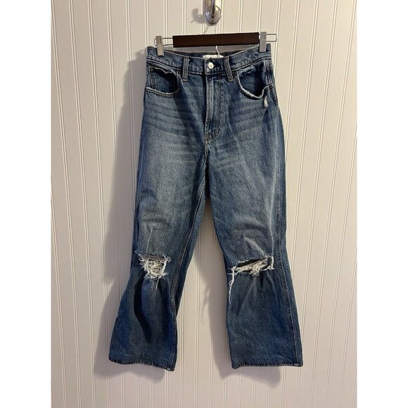 Abercrombie And Fitch 90s Relaxed Ultra Rise Distressed Jeans Size 27/4s - Picture 1 of 4